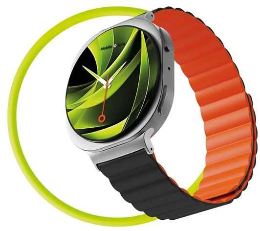 Mobile Origin Easy Strap magnetinis dirželis Galaxy Watch 8 juodas/oranžinis