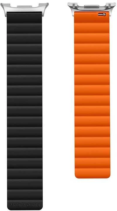 Mobile Origin Easy Strap magnetinis dirželis Galaxy Watch 8 juodas/oranžinis