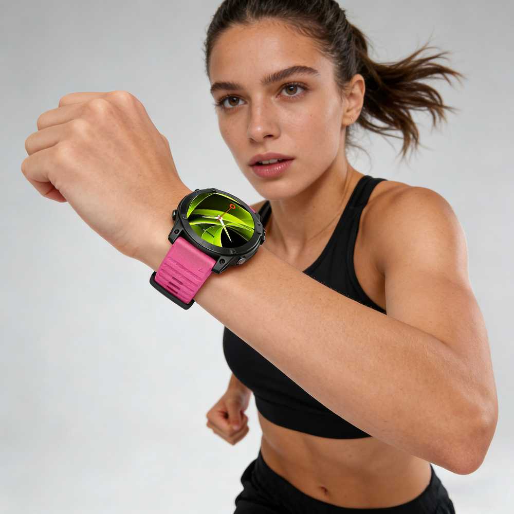Mobile Origin Easy Strap silikoninis dirželis, skirtas Garmin ES2, 20 mm, rožinis