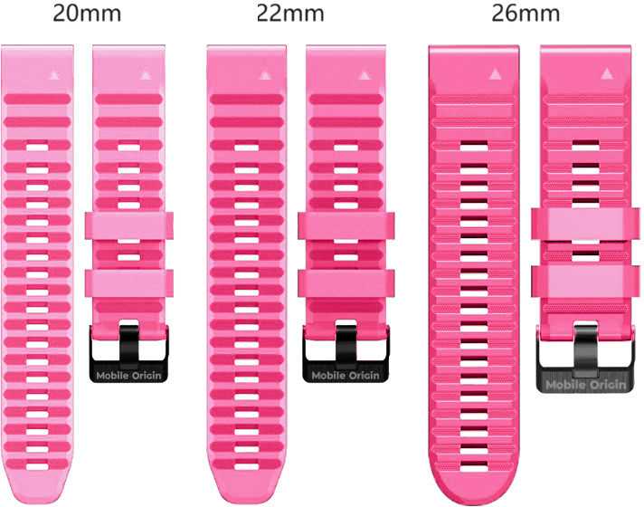 Mobile Origin Easy Strap silikoninis dirželis, skirtas Garmin ES2, 20 mm, rožinis