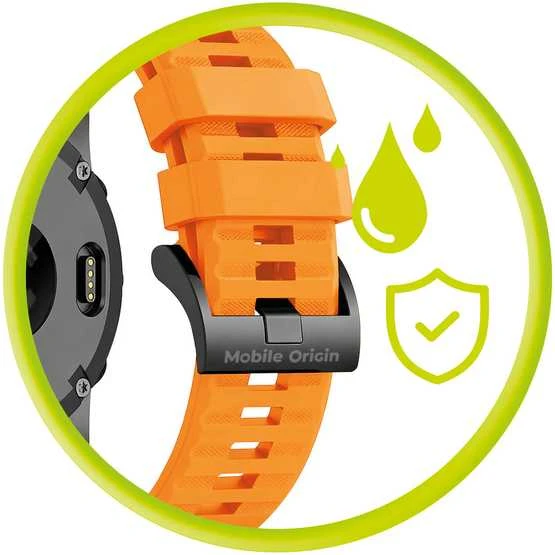 Mobile Origin Easy Strap silikoninis dirželis, skirtas Garmin ES2, 20 mm oranžinis