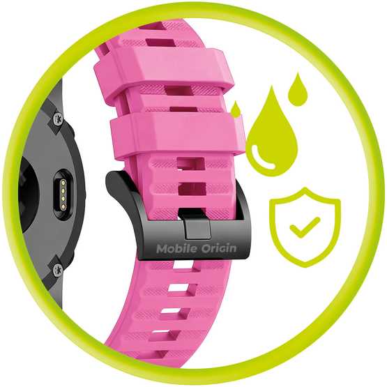 Mobile Origin Easy Strap silikoninis dirželis, skirtas Garmin ES2, 20 mm, rožinis