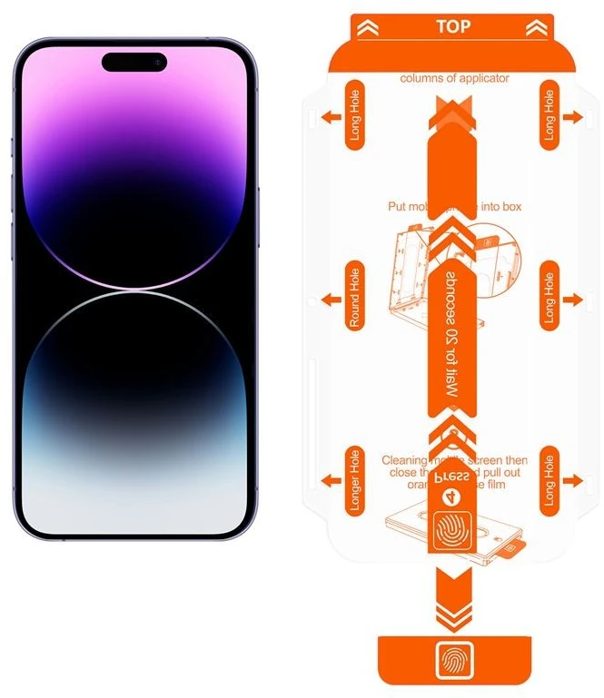 Mobile Origin Ekrano apsauga iPhone 12 Pro / 12 su patogiu aplikatoriumi, 2 vnt. pakuotė