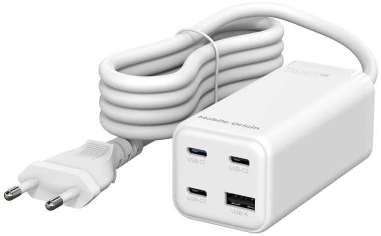 „Mobile Origin GaN“ 100 W kompaktiškas „MultiHub“ įkroviklis PW18 su 3 USB-C + USB-A jungtimis