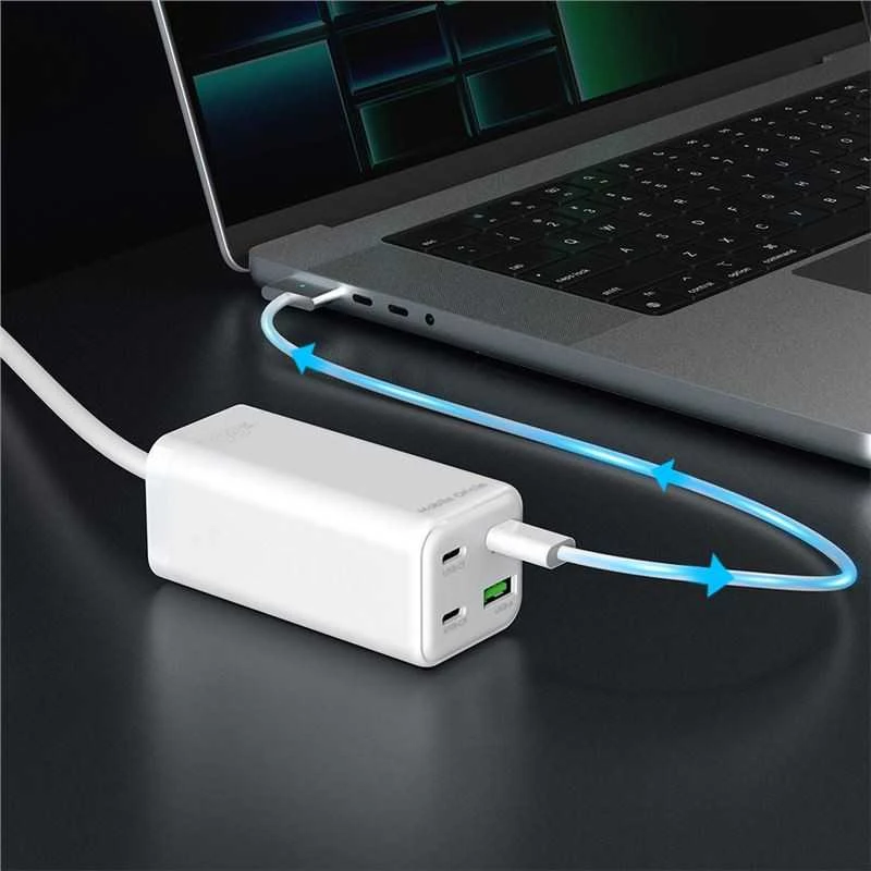 „Mobile Origin GaN“ 100 W kompaktiškas „MultiHub“ įkroviklis PW18 su 3 USB-C + USB-A jungtimis