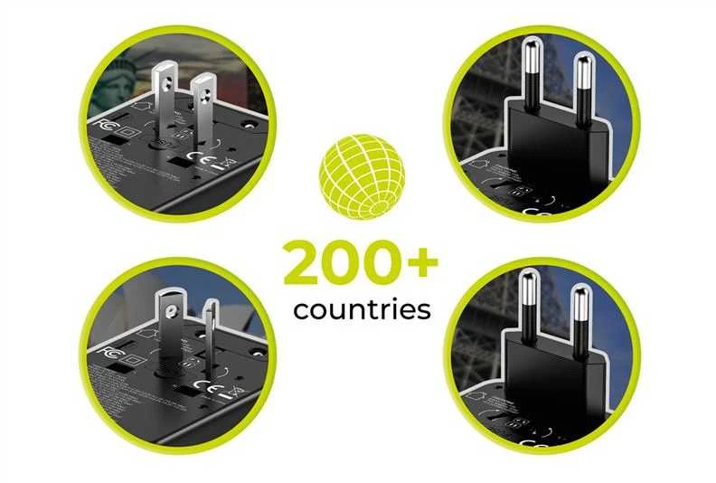 „Mobile Origin GaN 35W“ kelioninis adapteris PW4 EU/UK/US/AUS, 3x USB-C + 2x USB-A