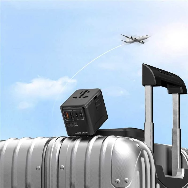 „Mobile Origin GaN 35W“ kelioninis adapteris PW4 EU/UK/US/AUS, 3x USB-C + 2x USB-A