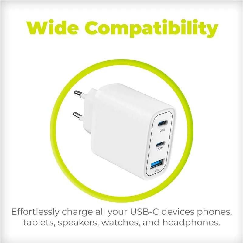 Mobile Origin GaN 40W sieninis įkroviklis MO13, 1 USB-A + 2 USB-C