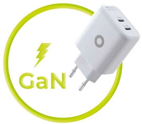 Įkroviklis Mobile Origin GaN 65W įkroviklis TÜV, MO19 - dvigubas USB-C