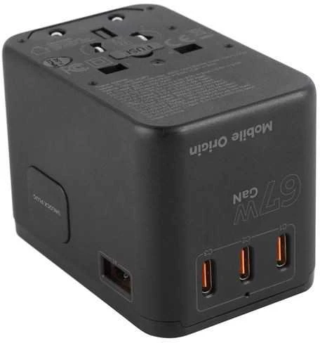 „Mobile Origin GaN 67W“ kelioninis adapteris PW5 EU/UK/US/AUS, 3x USB-C + USB-A