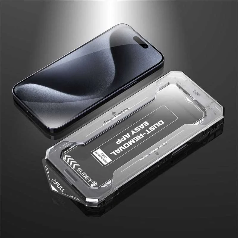 „Mobile Origin Geltona“ ekrano apsauga su paprastu uždėjimu, skirta „iPhone 16 Pro Max“.