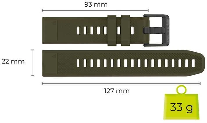 Mobile Origin Greito tvirtinimo dirželis Easy Strap, skirtas Garmin ES1, 22 mm, tamsiai žalias
