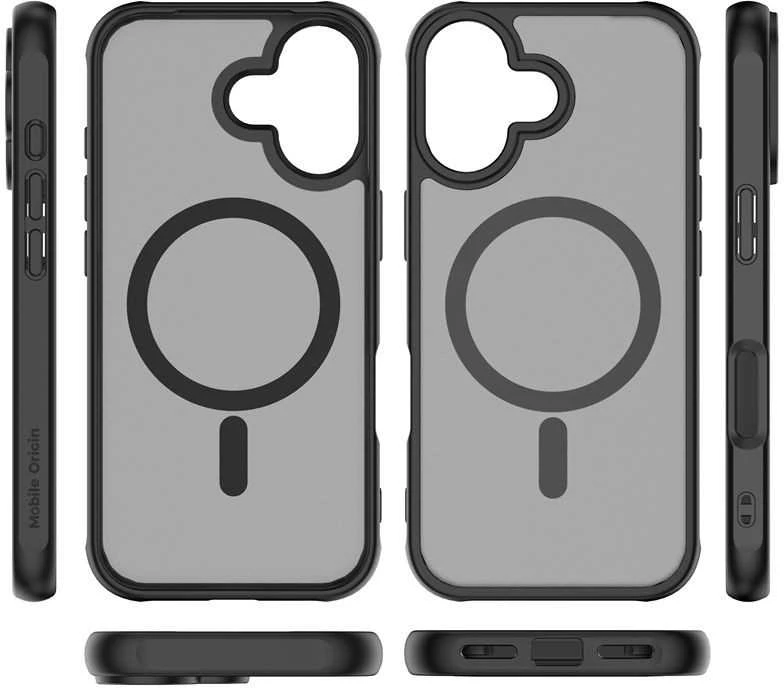 Mobile Origin hibridinis „MagSafe“ dėklas, matinis juodas – „iPhone 16“