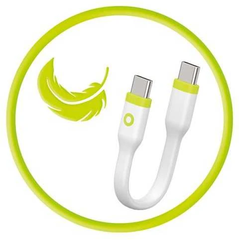 Mobile Origin Kompaktiškas USB-C į USB-C laidas, baltas