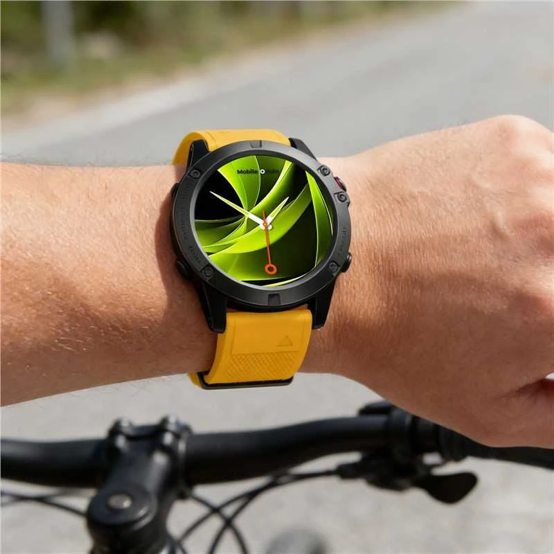 Mobile Origin Lengvai keičiamas Quick Fit dirželis, skirtas Garmin ES1, 22 mm, geltonas