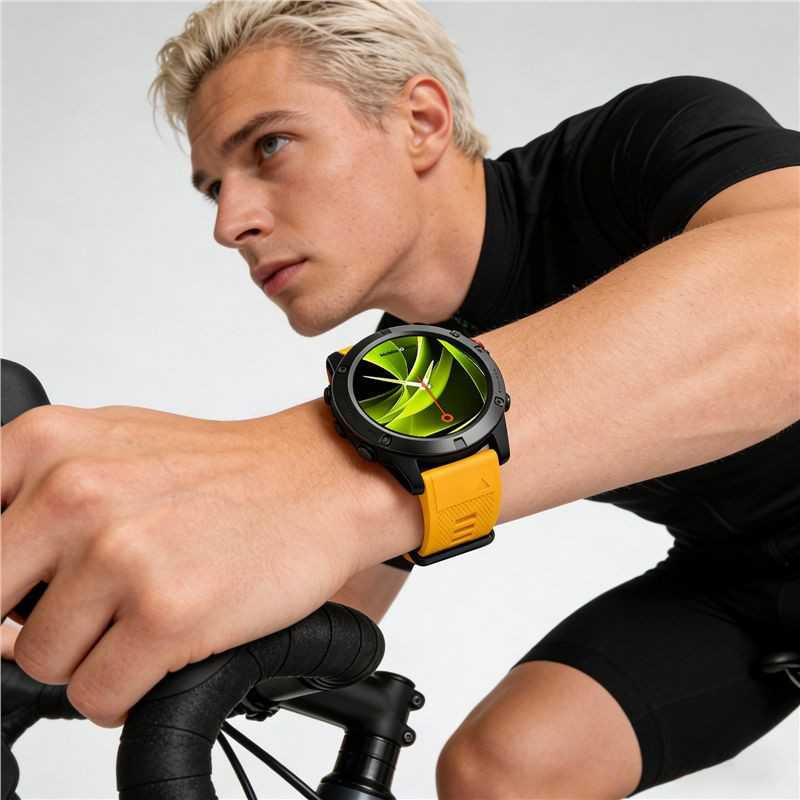 Mobile Origin Lengvai keičiamas Quick Fit dirželis, skirtas Garmin ES1, 20 mm, geltonas