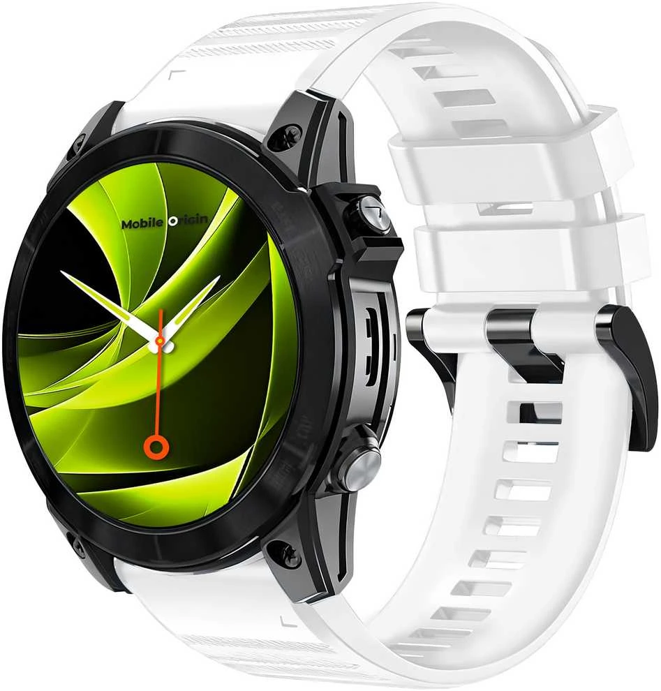 Mobile Origin Lengvai keičiamas QuickFit dirželis, skirtas Garmin ES2, 26 mm, baltas