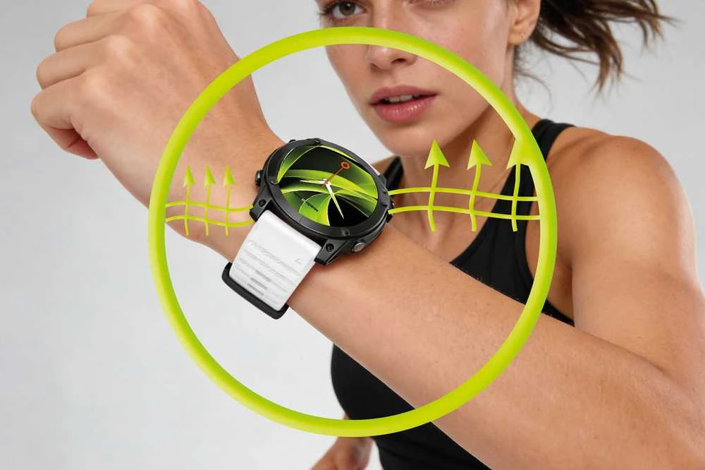 Mobile Origin Lengvai keičiamas QuickFit dirželis, skirtas Garmin ES2, 26 mm, baltas