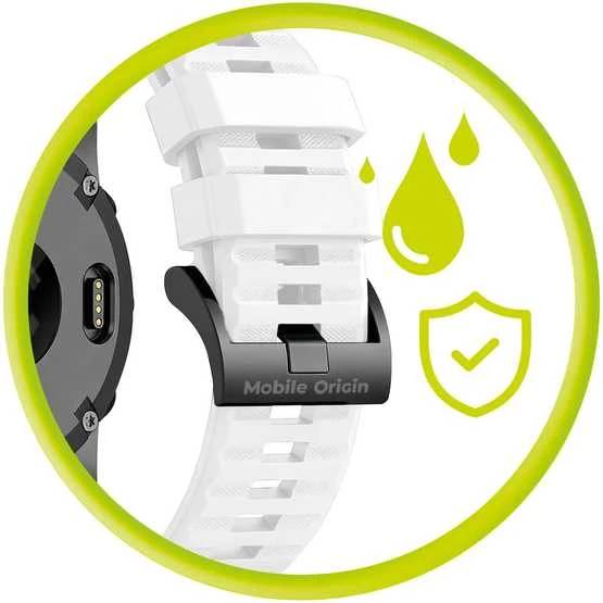 Mobile Origin Lengvai keičiamas QuickFit dirželis, skirtas Garmin ES2, 26 mm, baltas