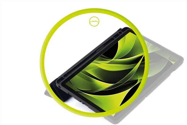 Mobile Origin Lengvai naudojamas visiškai dengiantis planšetės dėklas, juodas - Samsung Galaxy Tab A9+