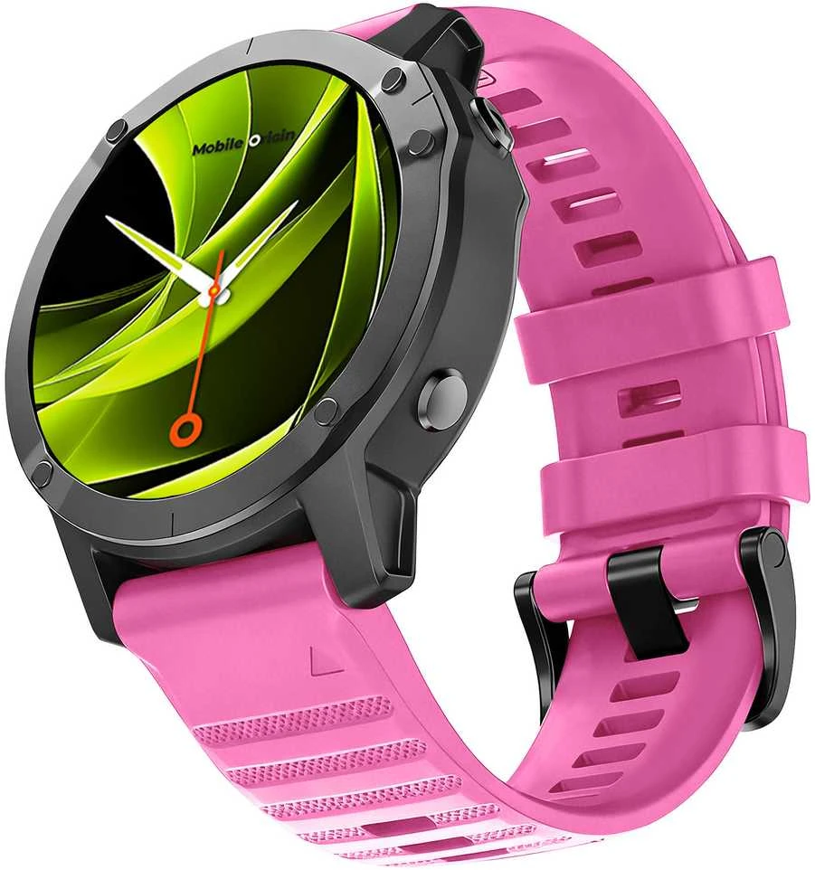 Mobile Origin Lengvai pritvirtinamas greito keitimo dirželis, skirtas Garmin ES2, 22 mm rožinis