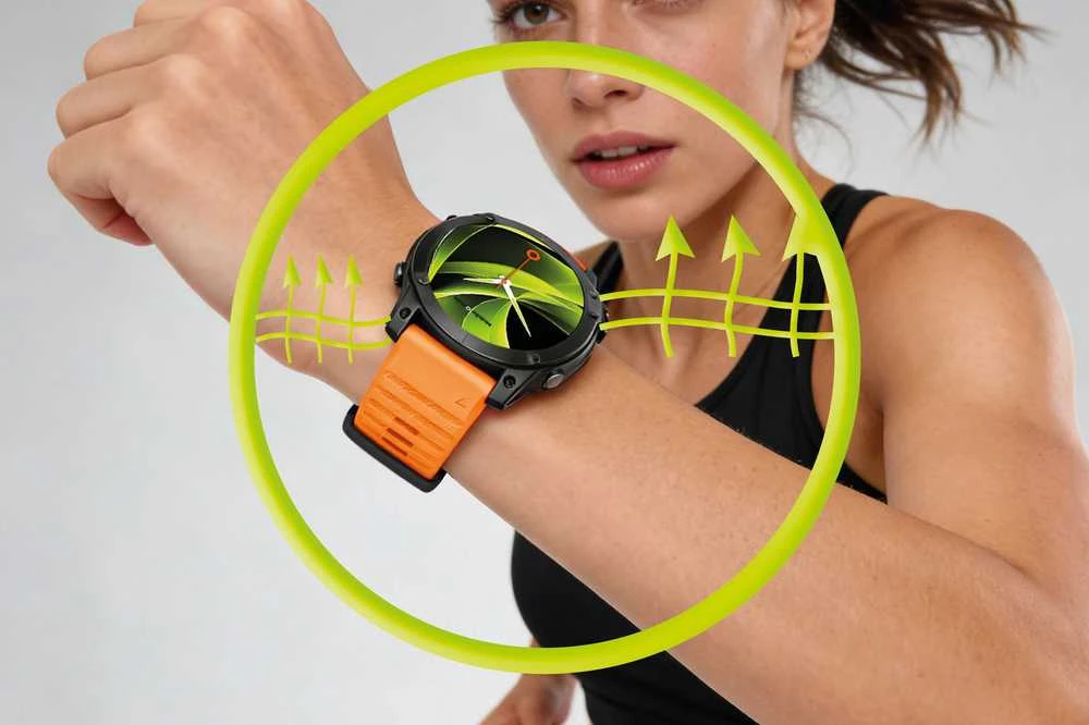 Mobile Origin Lengvai tvirtinamas Quick Fit dirželis, skirtas Garmin ES2, 22 mm oranžinis