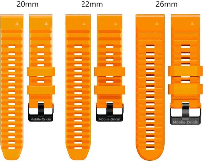 Mobile Origin Lengvai tvirtinamas Quick Fit dirželis, skirtas Garmin ES2, 22 mm oranžinis