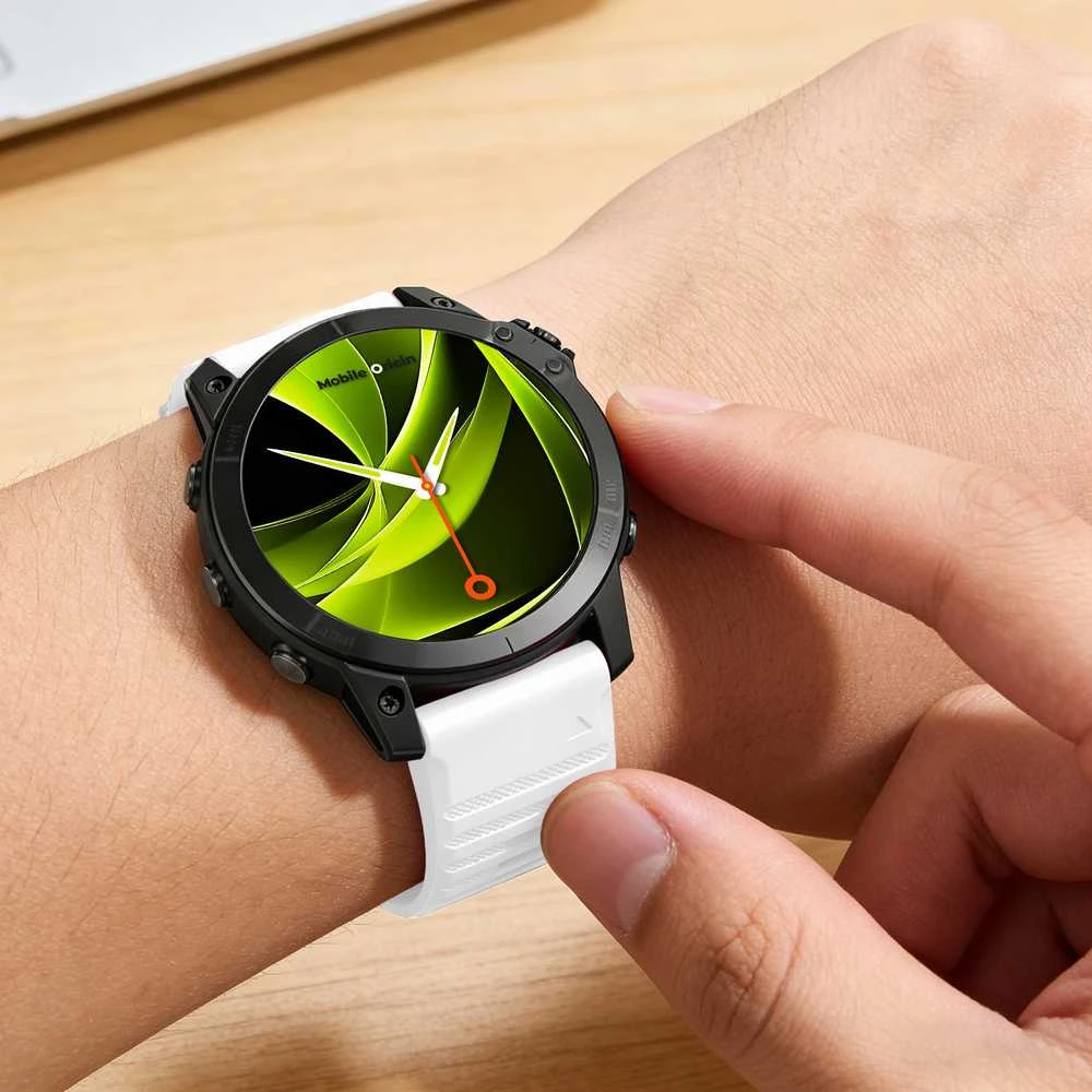 Mobile Origin Lengvai tvirtinamas Quick Fit dirželis, skirtas Garmin ES2, 22 mm, baltas