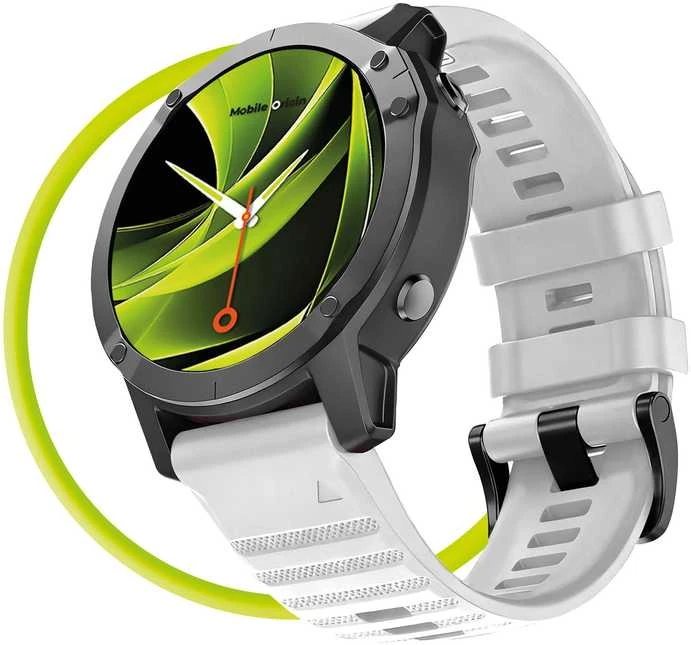 Mobile Origin Lengvai tvirtinamas Quick Fit dirželis, skirtas Garmin ES2, 22 mm, baltas