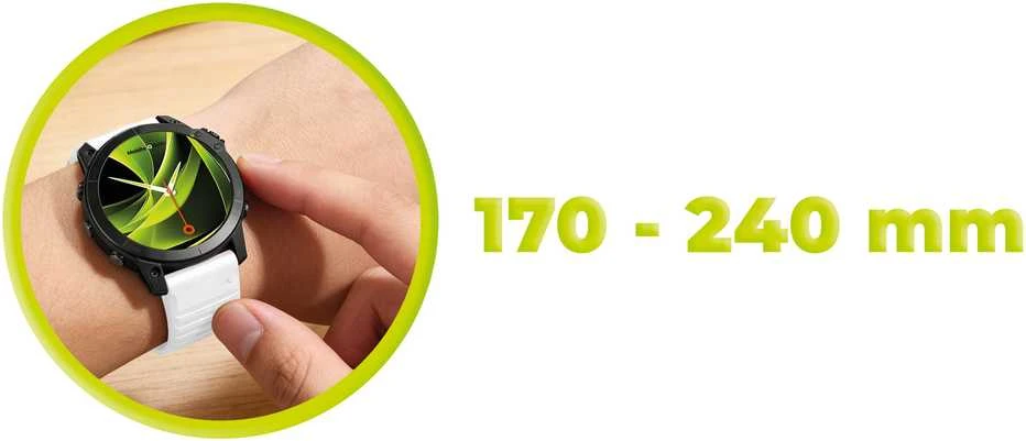 Mobile Origin Lengvai tvirtinamas Quick Fit dirželis, skirtas Garmin ES2, 22 mm, baltas