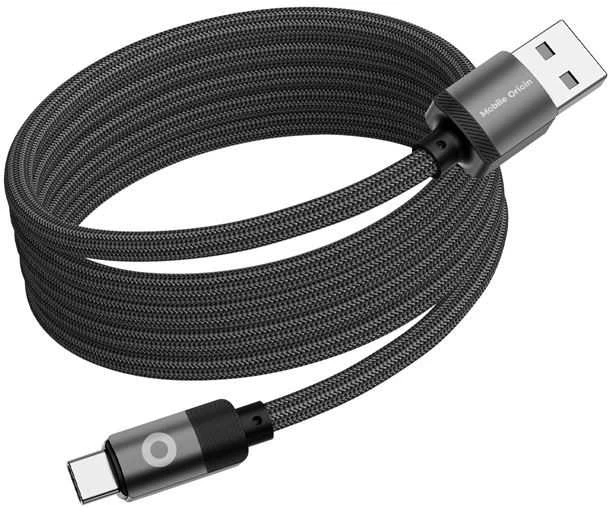 Mobile Origin Magnetinis patentuotas originalus kabelis USB-A į USB-C 1 m, juodas