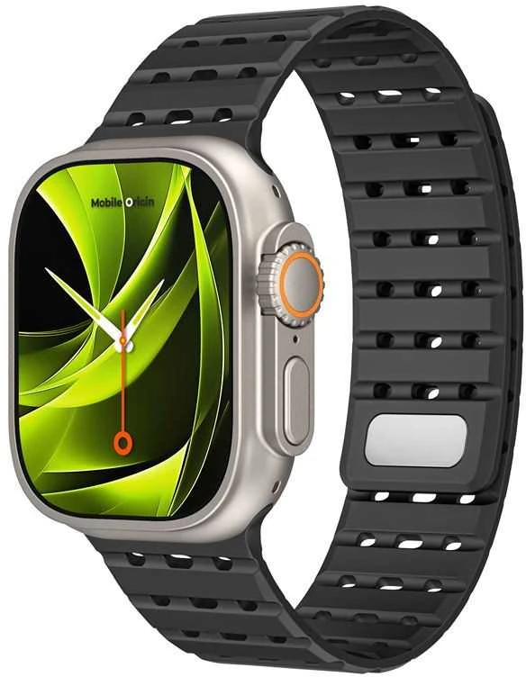 Mobile Origin magnetinis dirželis, juodas - AW Ultra 2/1 (49 mm) 9/8/7 (45 mm)/6/SE/5/4 (44 mm)/3/2/1 (42 mm)