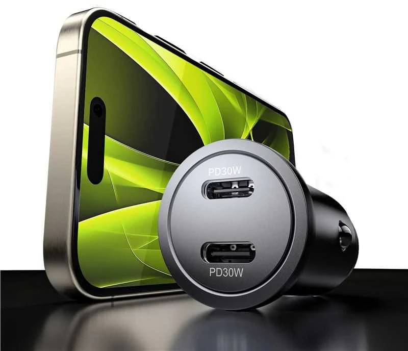 Mobile Origin Metalinis automobilinis įkroviklis 30 W, CA13 - 2 x USB-C