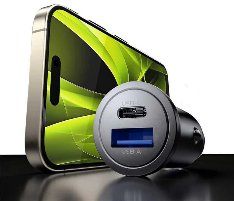 Mobile Origin metalinis automobilinis įkroviklis 30 W, CA12 - USB-C, USB-A
