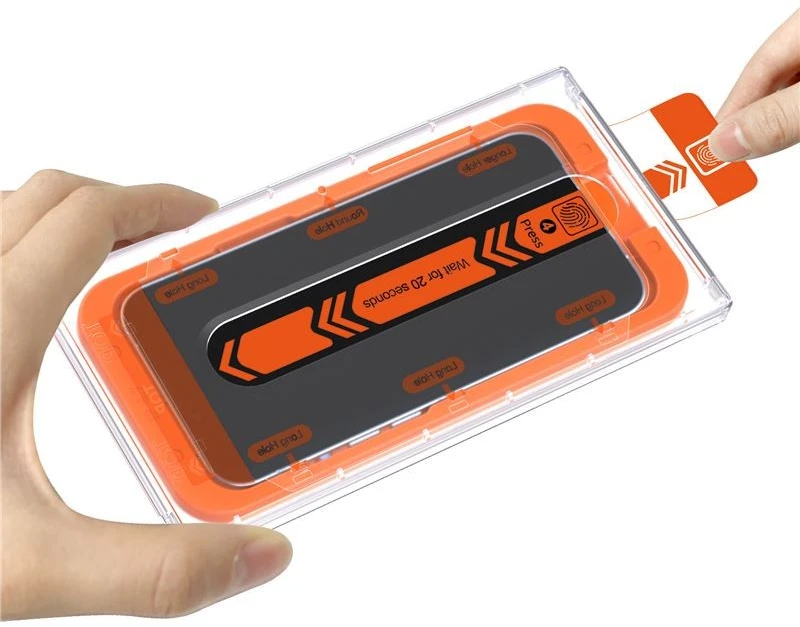 Mobile Origin Oranžinė ekrano apsauga iPhone 15 su paprastu aplikatoriumi, 2 vnt.