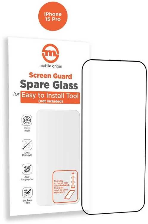 Mobile Origin Oranžinis ekrano apsauginis stiklas iPhone 15 Pro
