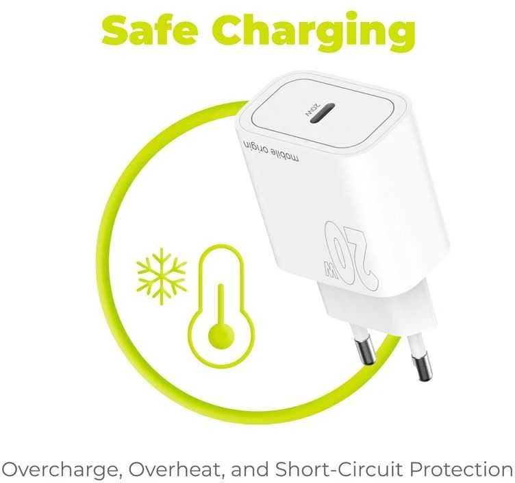 „Mobile Origin PD20W“ sieninis įkroviklis MO11, 1 USB-C