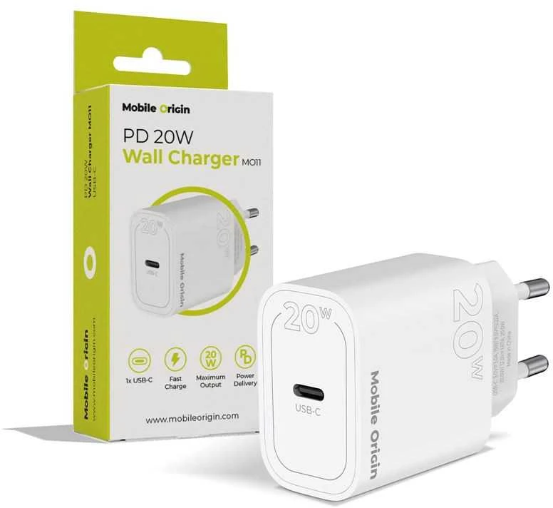 „Mobile Origin PD20W“ sieninis įkroviklis MO11, 1 USB-C