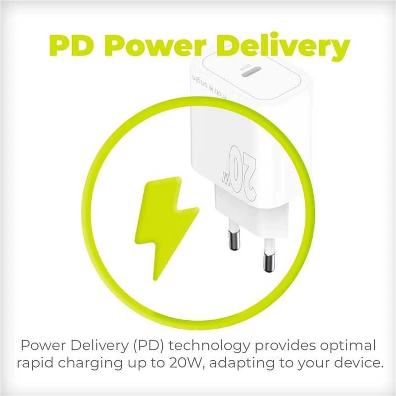 „Mobile Origin PD20W“ sieninis įkroviklis MO11, 1 USB-C