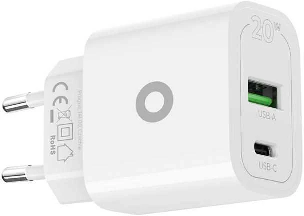 Mobile Origin PD20W sieninis įkroviklis MO12, 1 USB-A + 1 USB-C