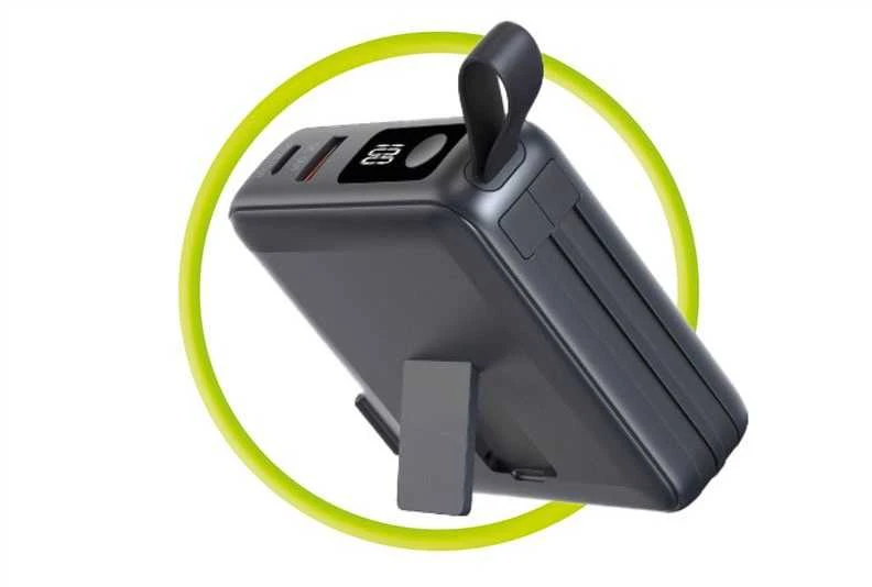 Mobile Origin nešiojamas įkroviklis ir kelioninis įkroviklis, „Lightning“ / USB-C laidas, suderinamas su „MagSafe AW“ / „iPhone“, juodas