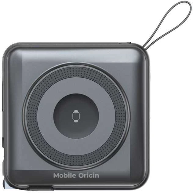 Mobile Origin nešiojamas įkroviklis ir kelioninis įkroviklis, „Lightning“ / USB-C laidas, suderinamas su „MagSafe AW“ / „iPhone“, juodas