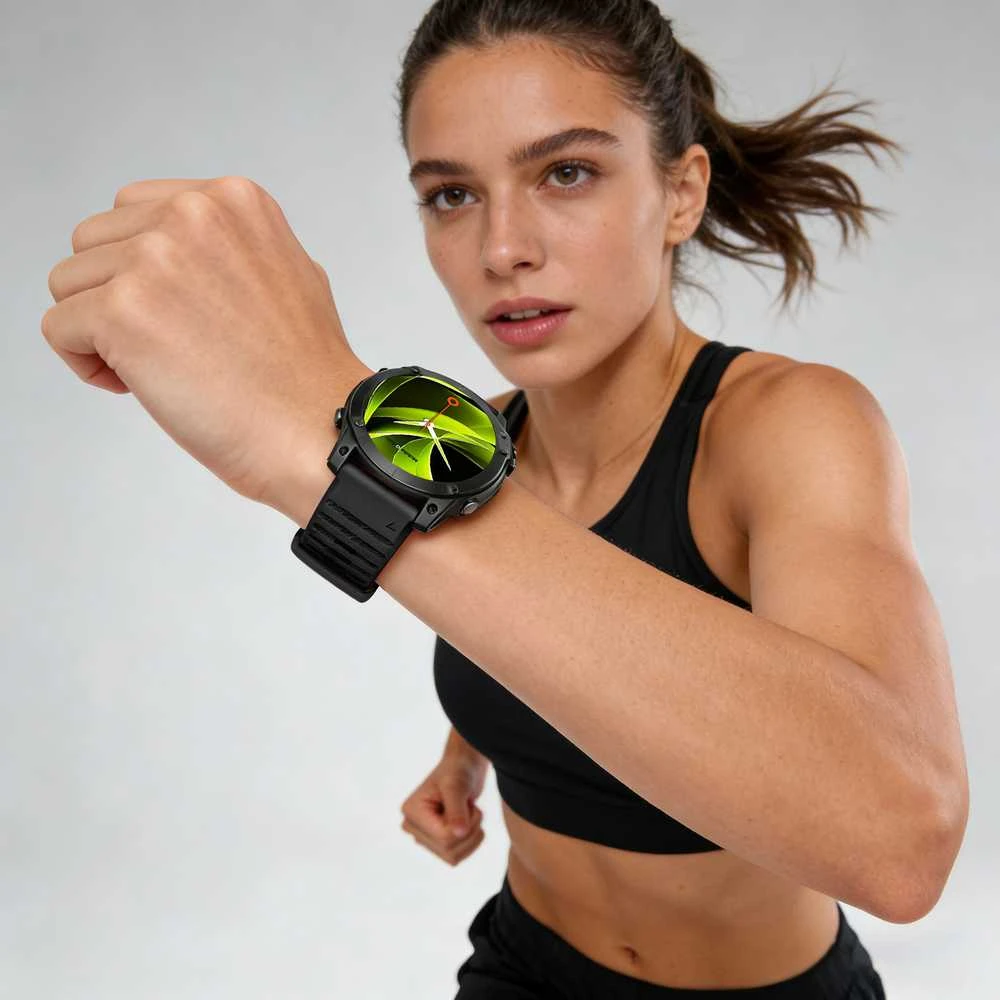 Mobile Origin Silikoninis dirželis Easy Strap, skirtas Garmin ES2, 20mm, juodas