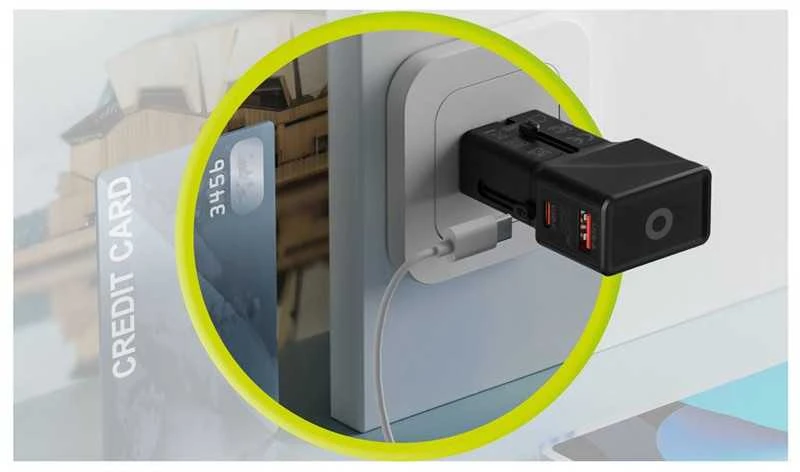 „Mobile Origin“ kelioninis adapteris 25 W, ES/JAV/JK/AU, baltas