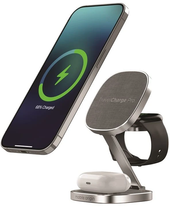 Mobile Origin TravelCharge PRO sidabrinis