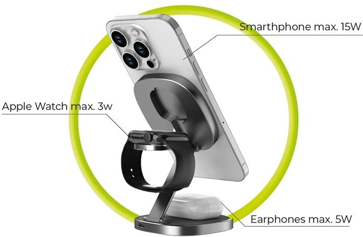 Mobile Origin TravelCharge PRO sidabrinis