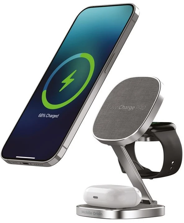 Mobile Origin TravelCharge PRO sidabrinis