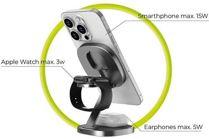 Mobile Origin TravelCharge PRO Sidabrinis