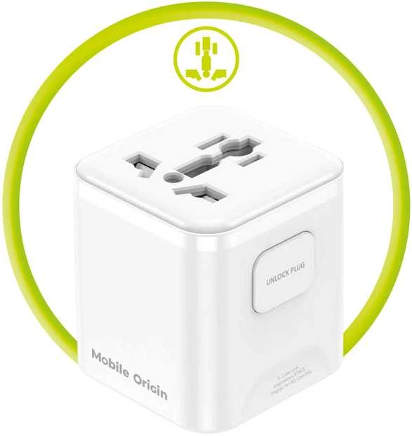 Mobile Origin Universalus kelioninis adapteris PW30 EU/UK/US/AUS, baltas