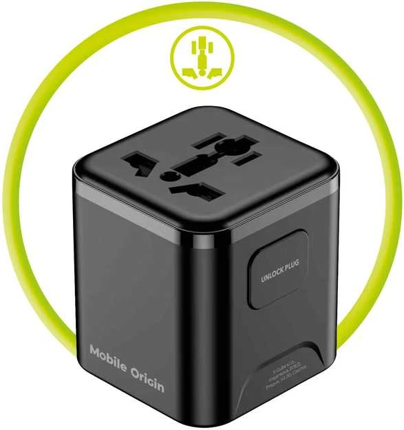 Mobile Origin Universalus kelioninis adapteris PW30 EU/UK/US/AUS juodas